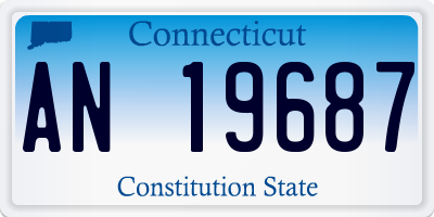 CT license plate AN19687