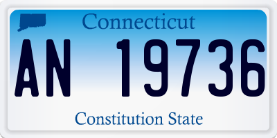 CT license plate AN19736