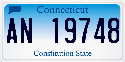 CT license plate AN19748