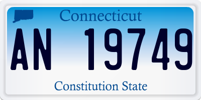 CT license plate AN19749