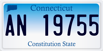 CT license plate AN19755