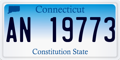 CT license plate AN19773