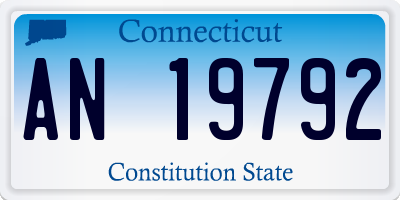 CT license plate AN19792