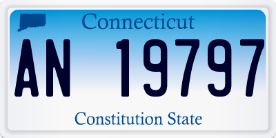 CT license plate AN19797