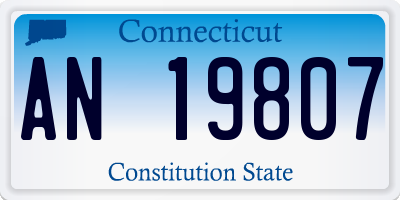 CT license plate AN19807