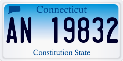 CT license plate AN19832