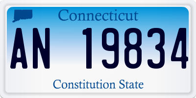 CT license plate AN19834