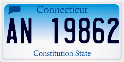 CT license plate AN19862
