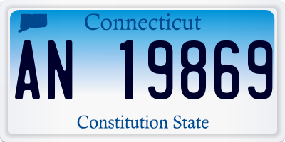 CT license plate AN19869