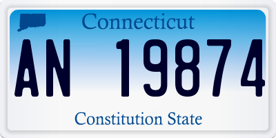 CT license plate AN19874
