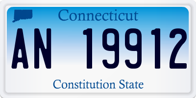 CT license plate AN19912
