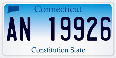 CT license plate AN19926