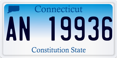 CT license plate AN19936