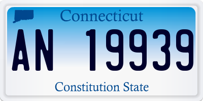 CT license plate AN19939