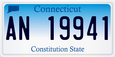 CT license plate AN19941