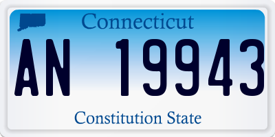 CT license plate AN19943