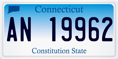 CT license plate AN19962