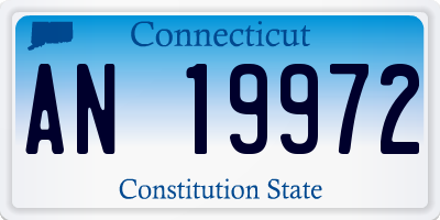 CT license plate AN19972