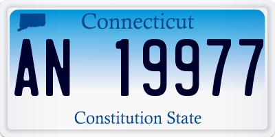 CT license plate AN19977