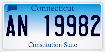 CT license plate AN19982