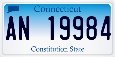 CT license plate AN19984