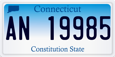 CT license plate AN19985