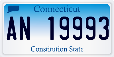 CT license plate AN19993