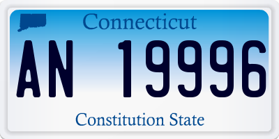 CT license plate AN19996