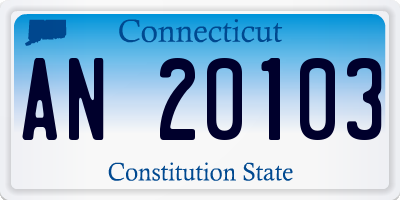 CT license plate AN20103
