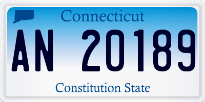 CT license plate AN20189