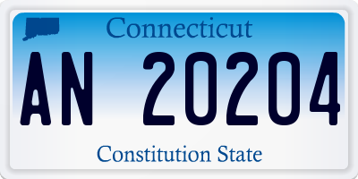 CT license plate AN20204