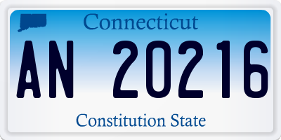 CT license plate AN20216