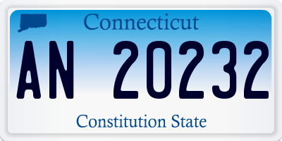 CT license plate AN20232