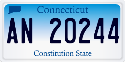 CT license plate AN20244