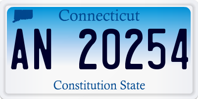 CT license plate AN20254
