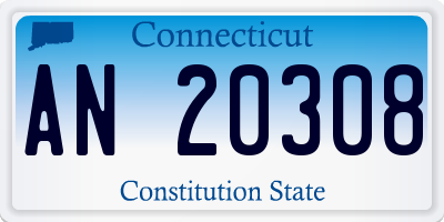 CT license plate AN20308