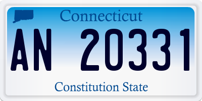 CT license plate AN20331