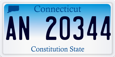 CT license plate AN20344