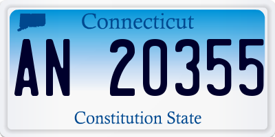 CT license plate AN20355
