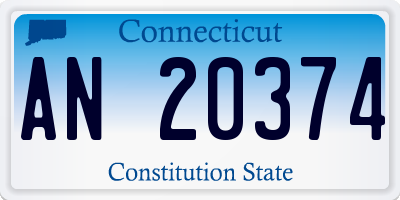 CT license plate AN20374