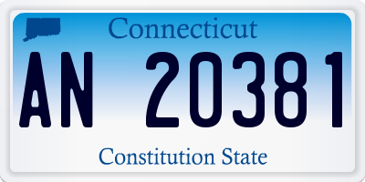 CT license plate AN20381