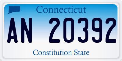 CT license plate AN20392