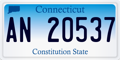 CT license plate AN20537