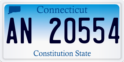 CT license plate AN20554