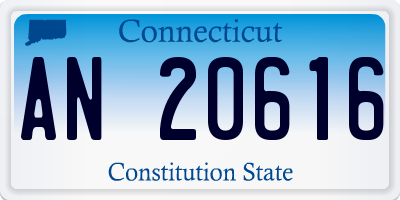 CT license plate AN20616