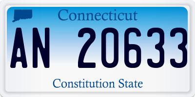 CT license plate AN20633