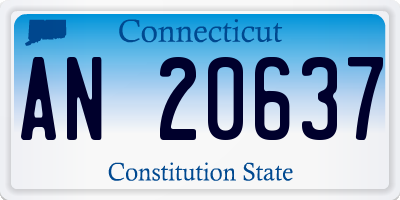 CT license plate AN20637