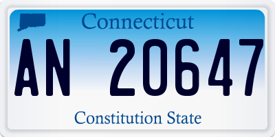 CT license plate AN20647