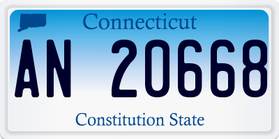 CT license plate AN20668
