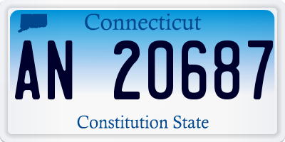 CT license plate AN20687